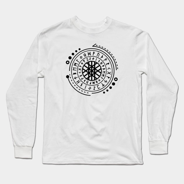 Web of Wyrd | Norse Pagan Symbol Long Sleeve T-Shirt by CelestialStudio